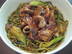 Green Tea Udon Noodles with Hoisin Pork